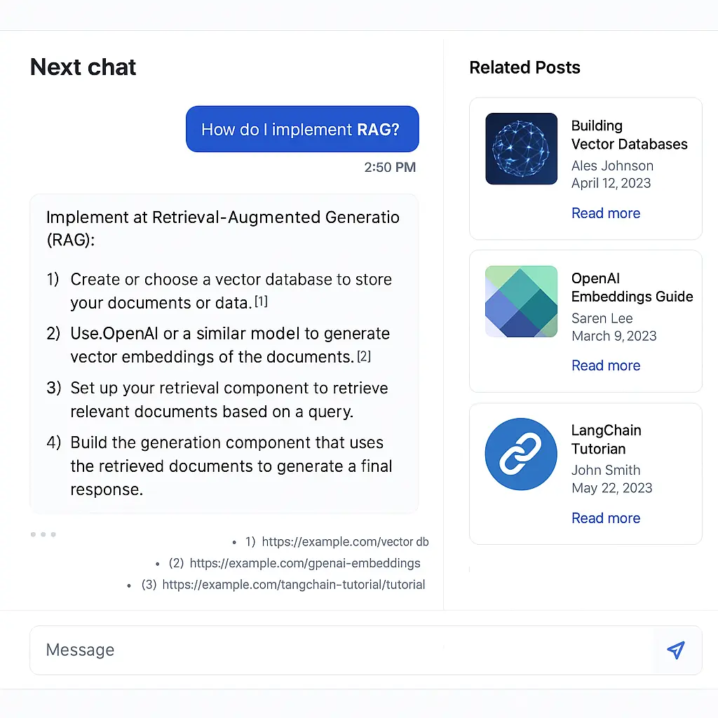 Next.js chat application with streaming responses and citations